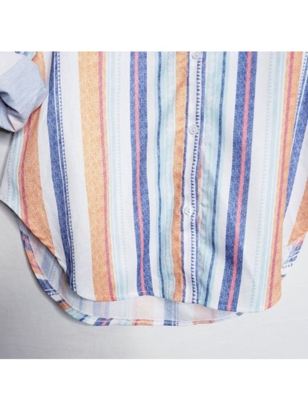 90s Vintage Style Southwestern Striped Button Down Shirt Top Women's Small - Picture 3 of 10